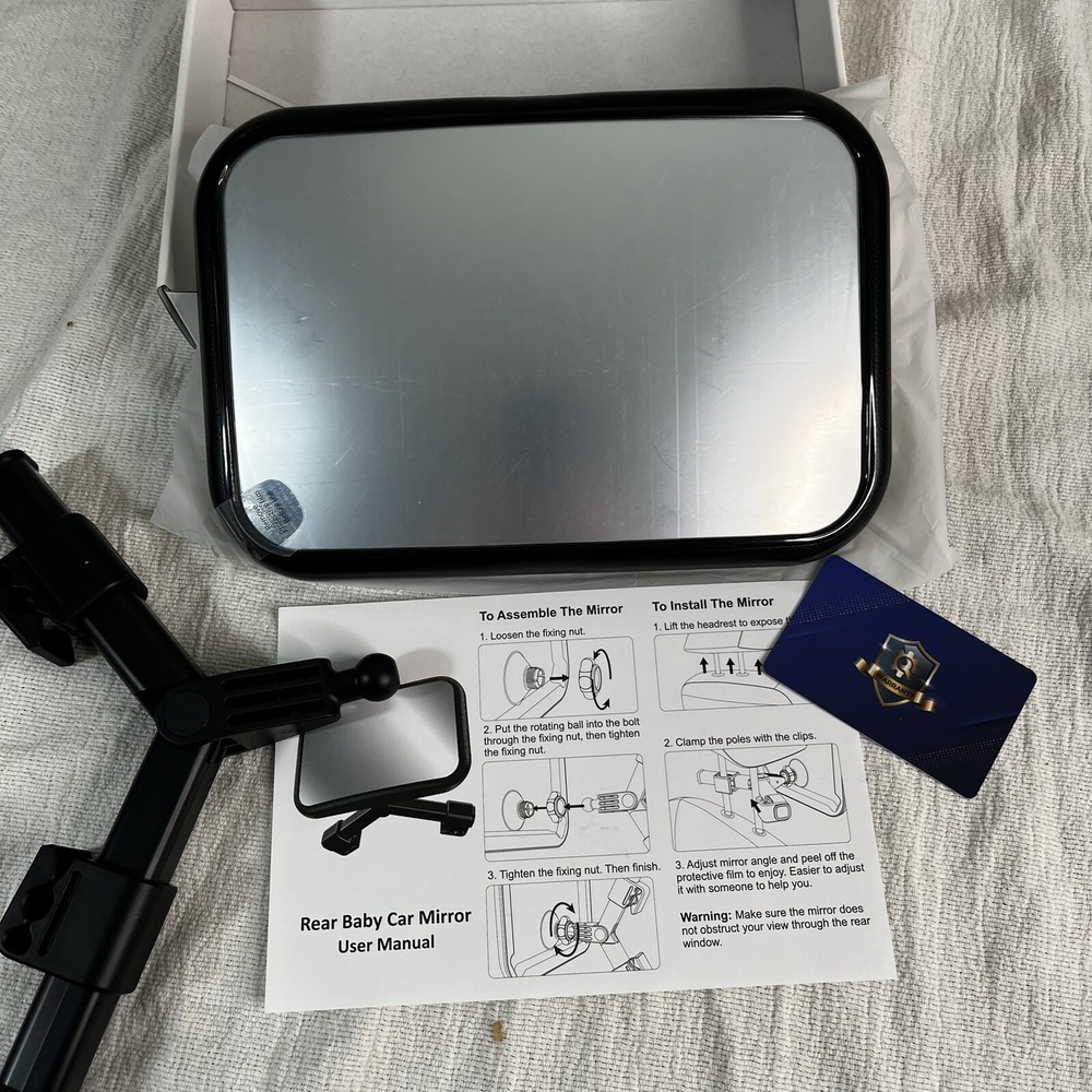 Amazon Rear Baby Car Mirror Kids OS Black BBJ-002 Shatterproof Safety View